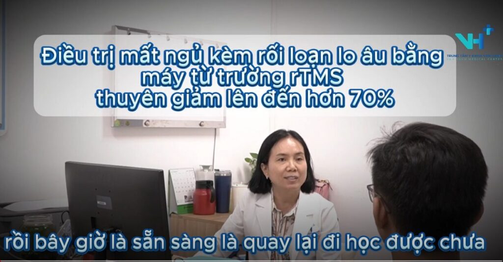 Điều trị mất ngủ, rối loạn lo âu không dùng thuốc bằng máy kích thích từ trường xuyên sọ (rTMS)